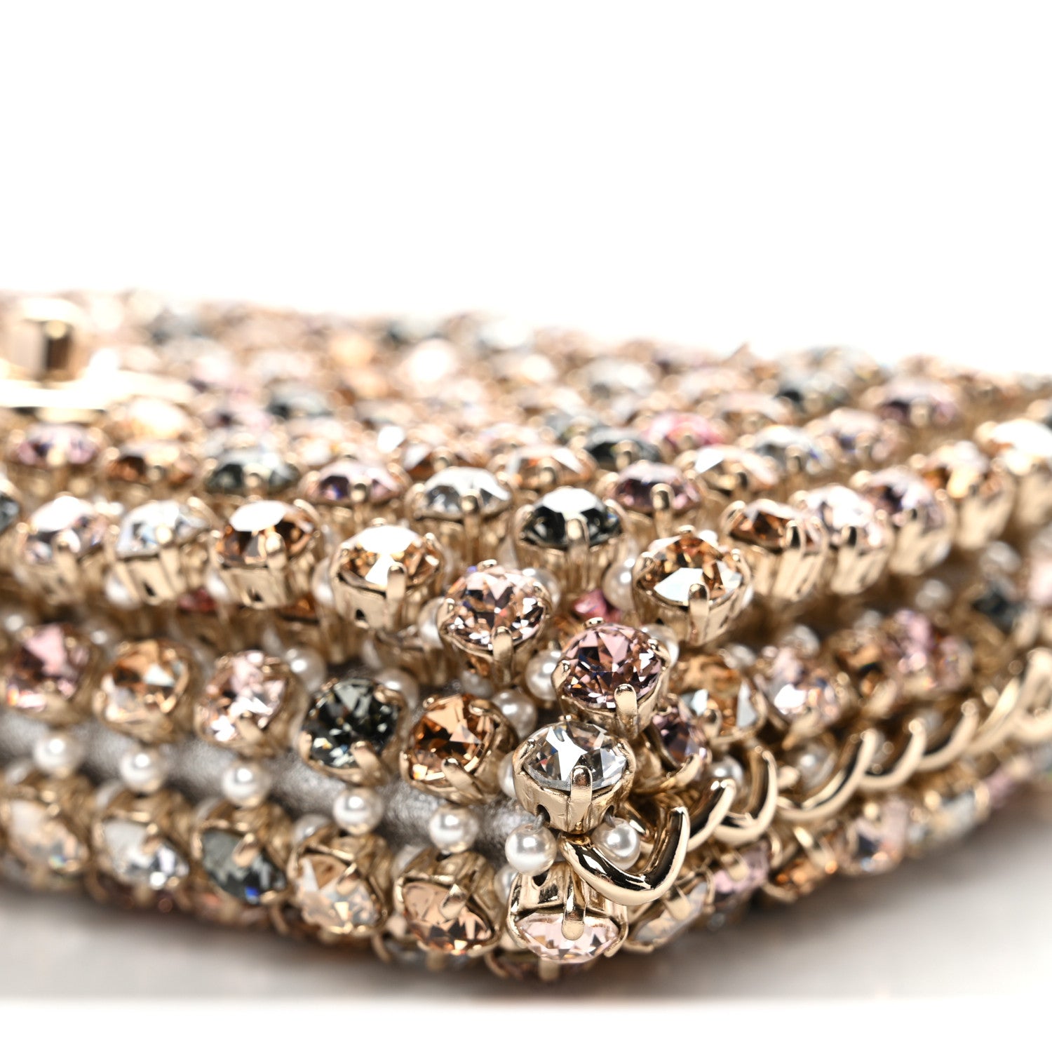 Chanel Metal Pearl Minaudiere CC Mini Evening Bag Multicolor