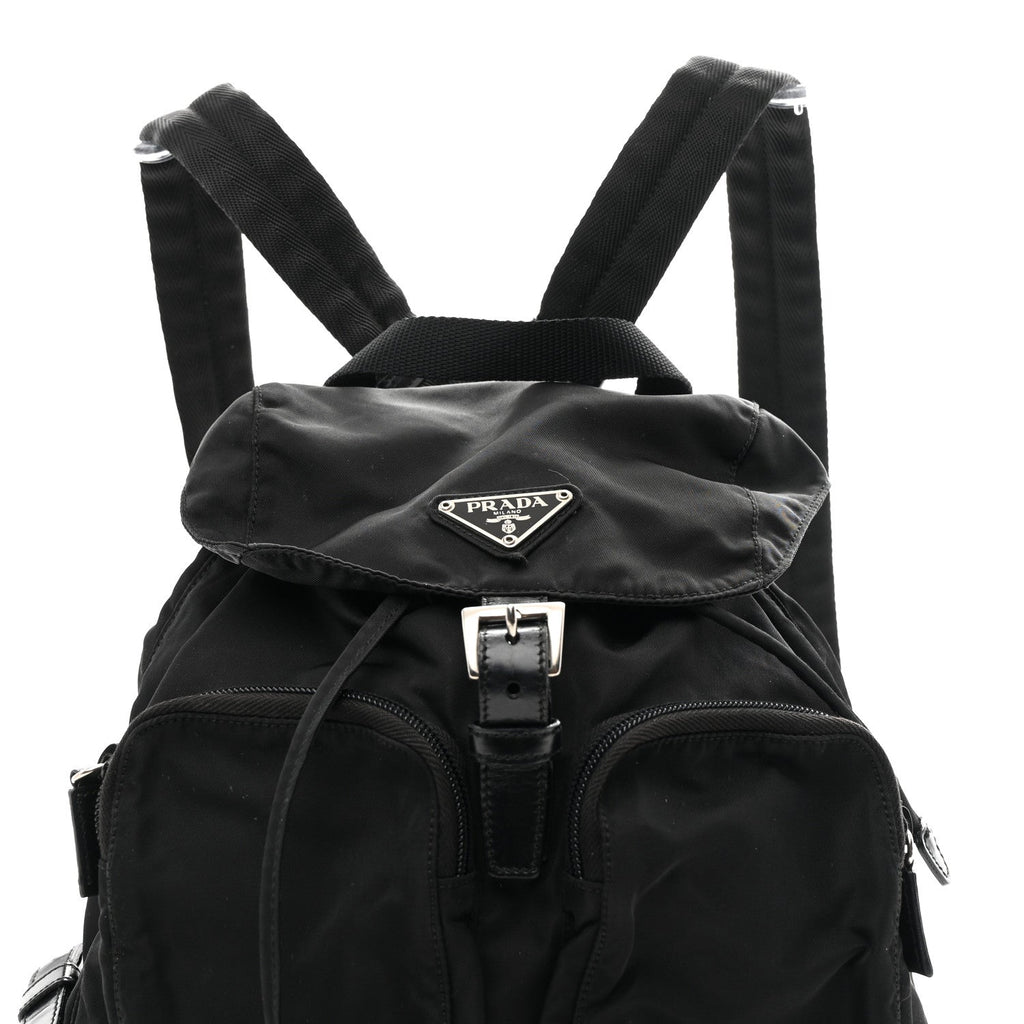 Prada Nylon Vela Medium Backpack Black