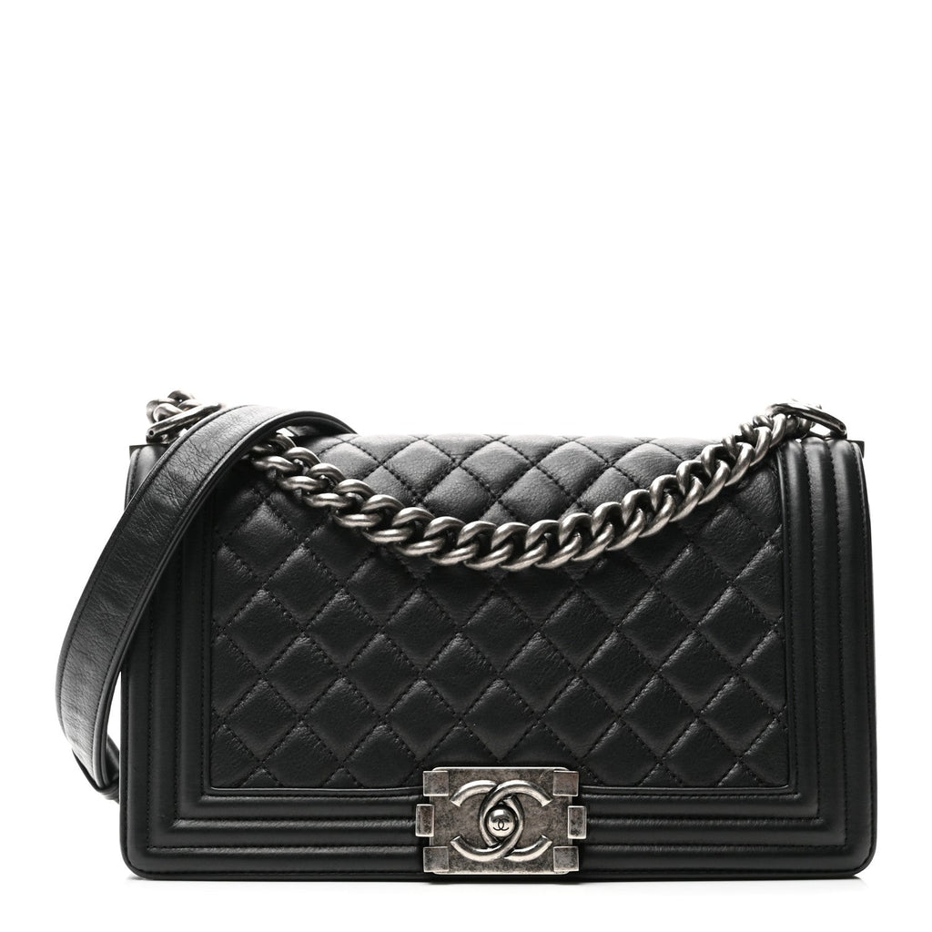 Chanel Calfskin Quilted Medium Boy Flap Black