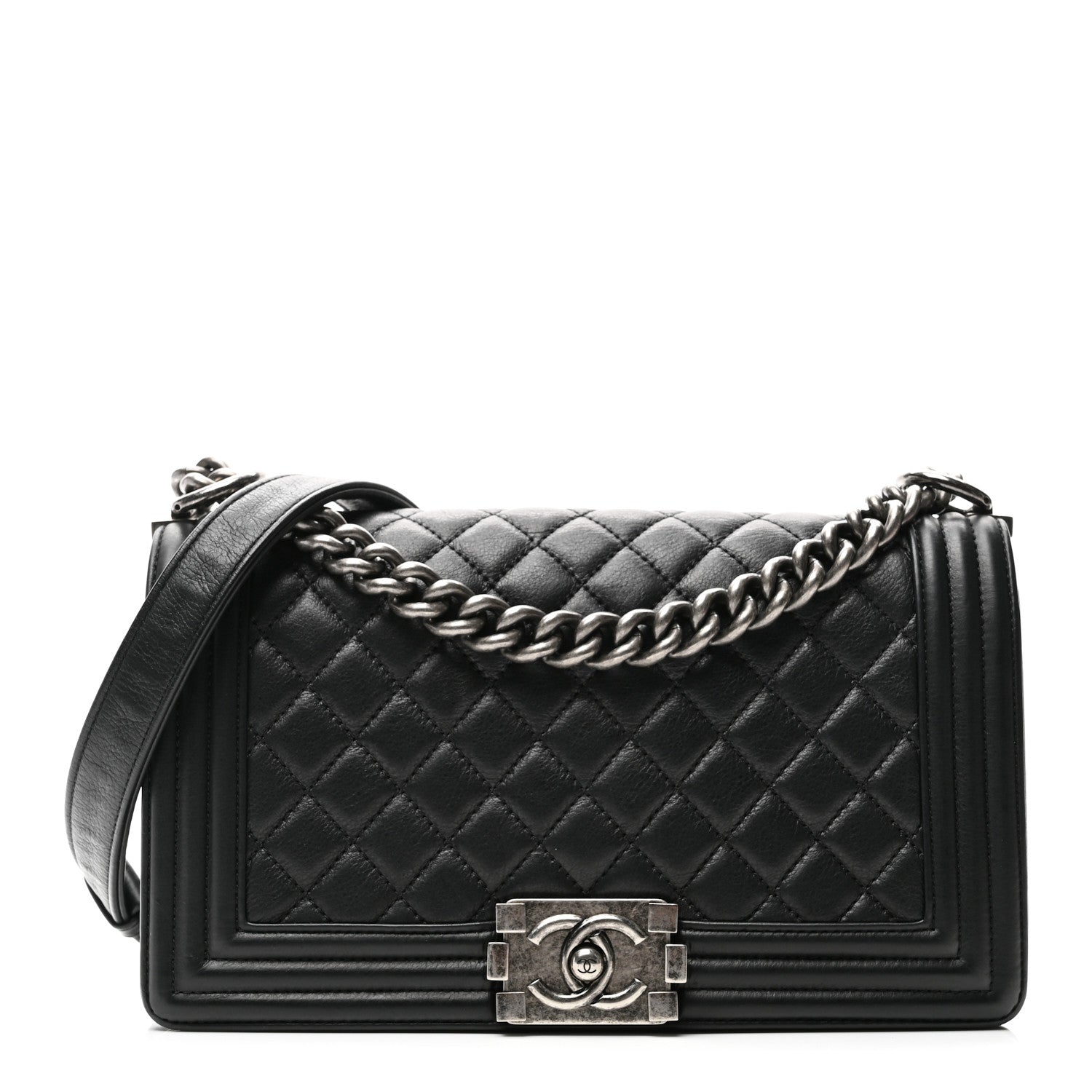 Chanel Calfskin Quilted Medium Boy Flap Black