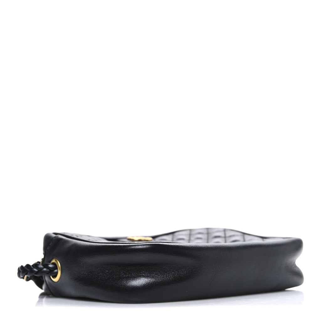 Gucci Calfskin Trapuntata Web Mini GG Shoulder Bag Black