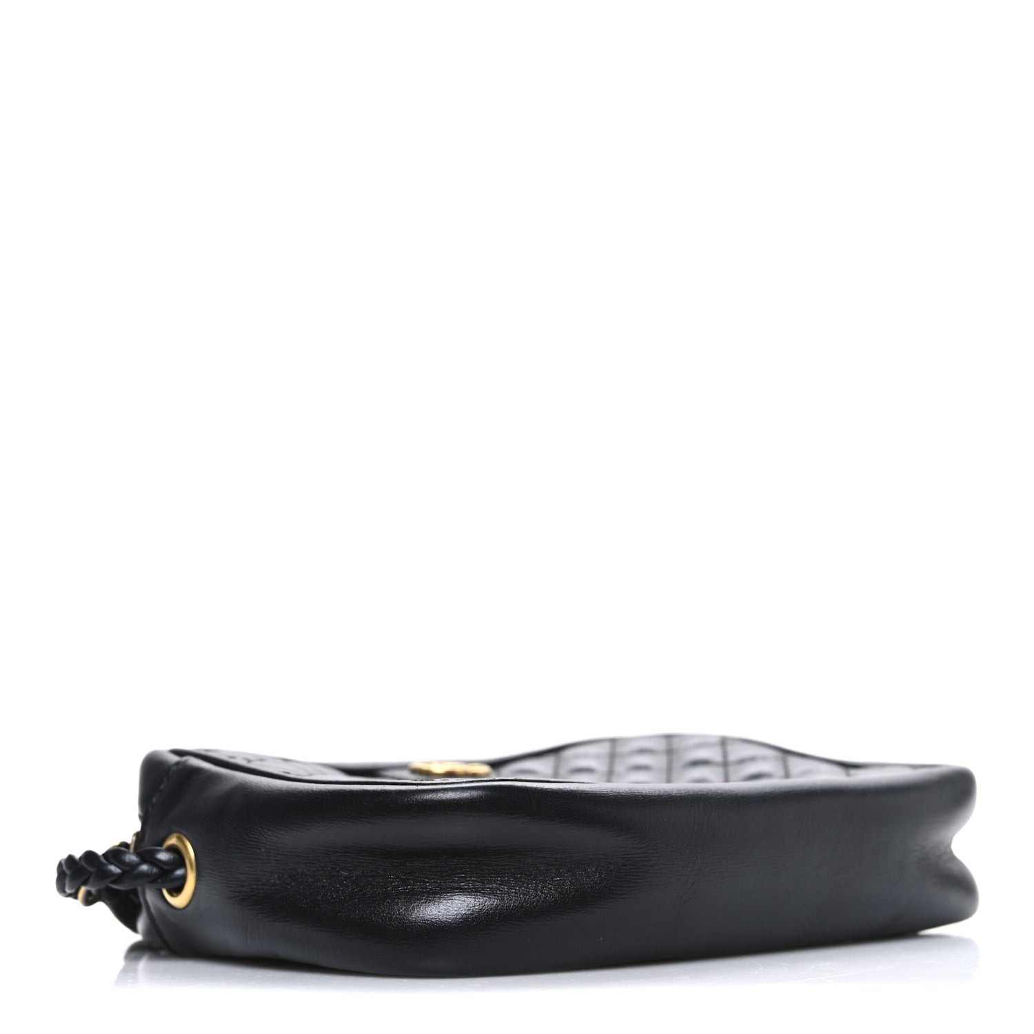 Gucci Calfskin Trapuntata Web Mini GG Shoulder Bag Black
