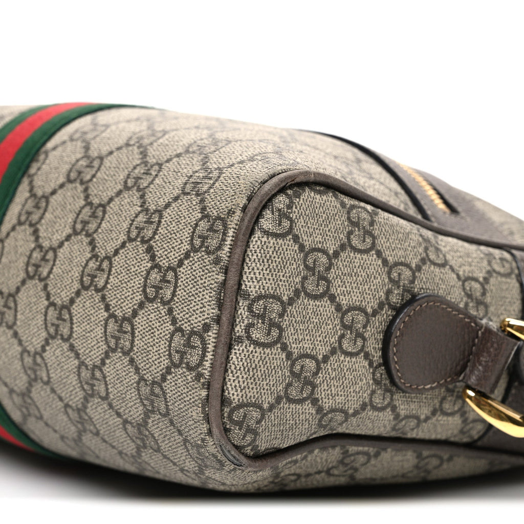 Gucci GG Supreme Monogram Web Small Ophidia Shoulder Bag Brown