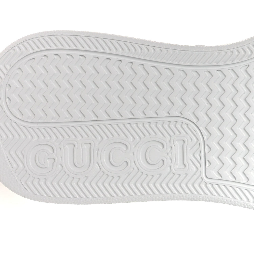Gucci Calfskin GG Tennis Embossed Perforated Womens Platform 55mm Sneakers 40.5 Great White