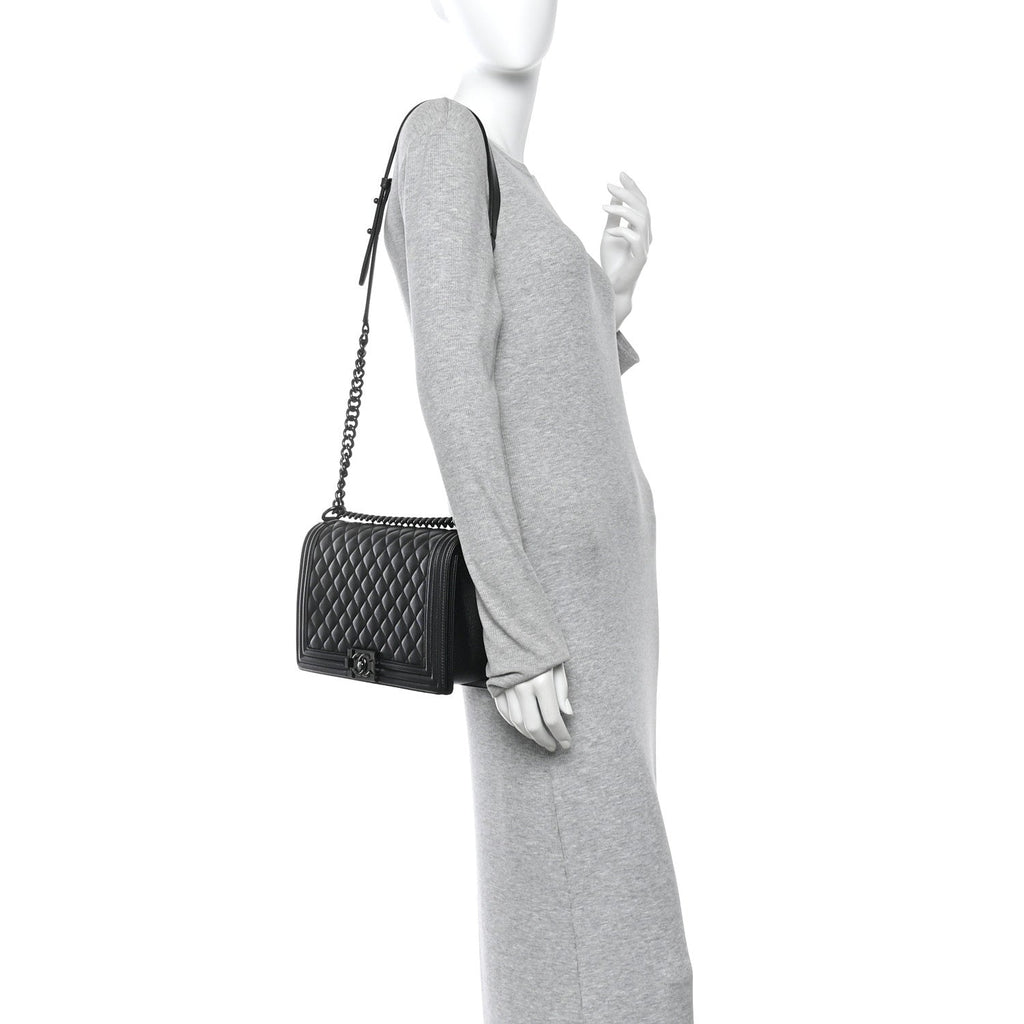 Chanel Caviar Quilted New Medium Boy Flap So Black