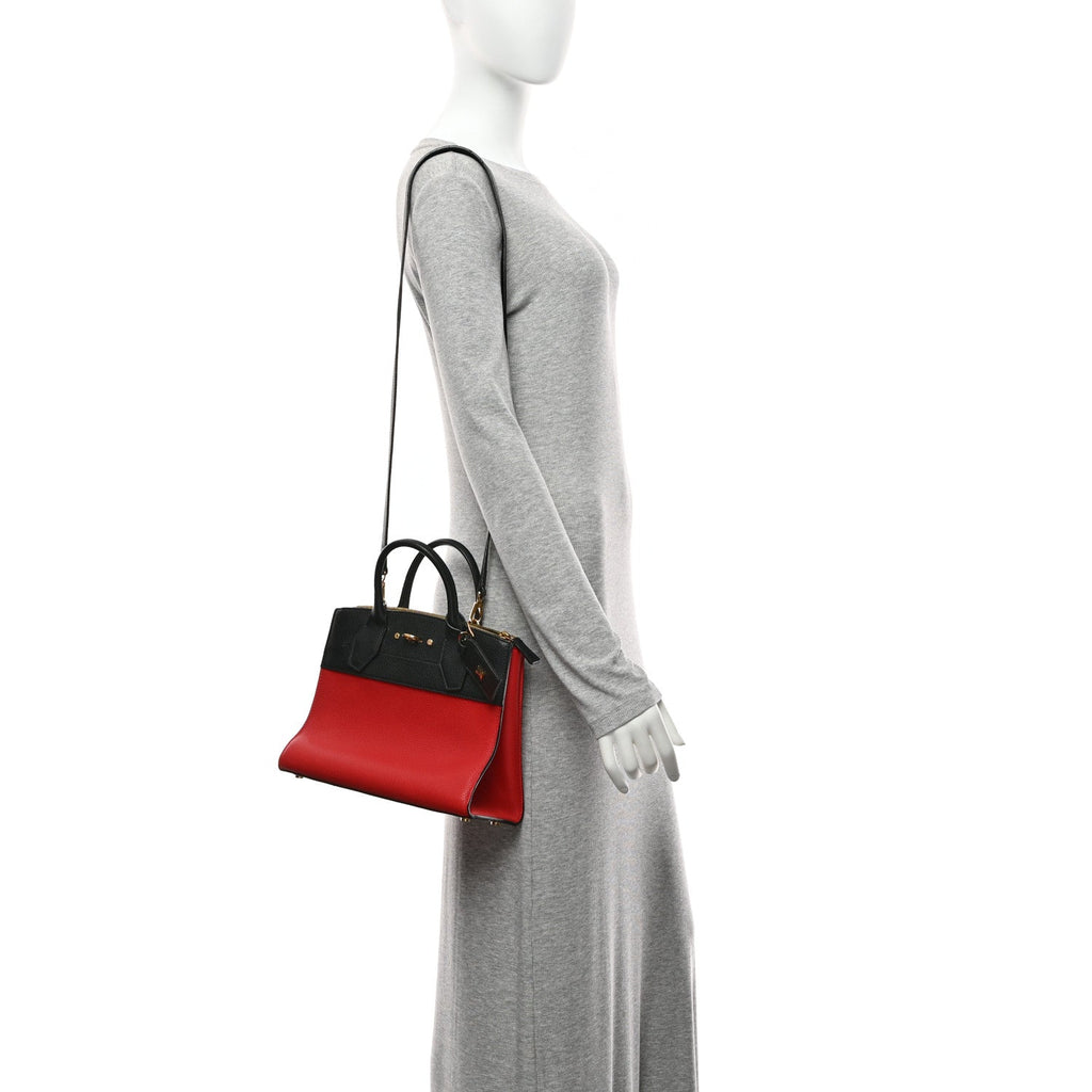 Louis Vuitton Taurillon City Steamer PM Black Rouge