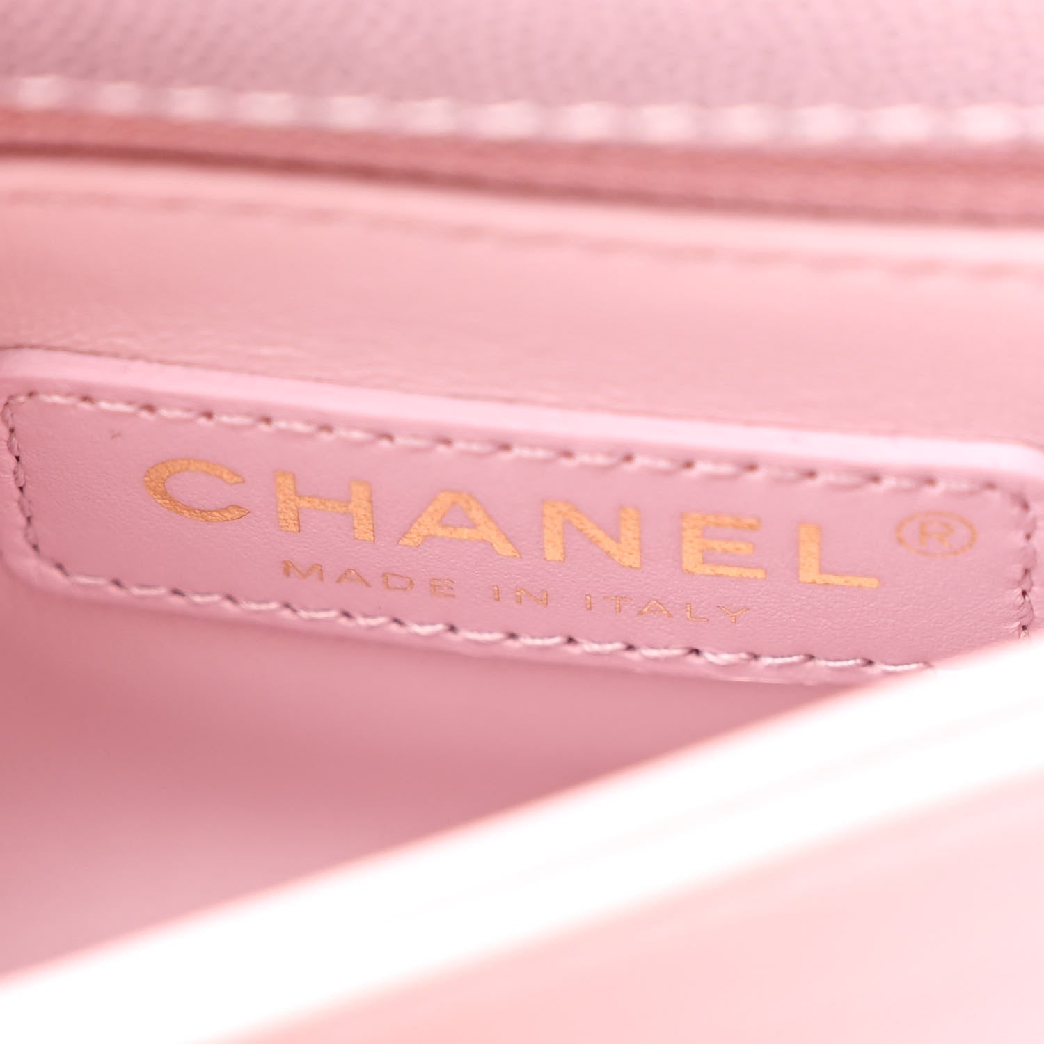 Chanel Metallic Caviar Quilted Extra Mini Coco Handle Flap Light Pink