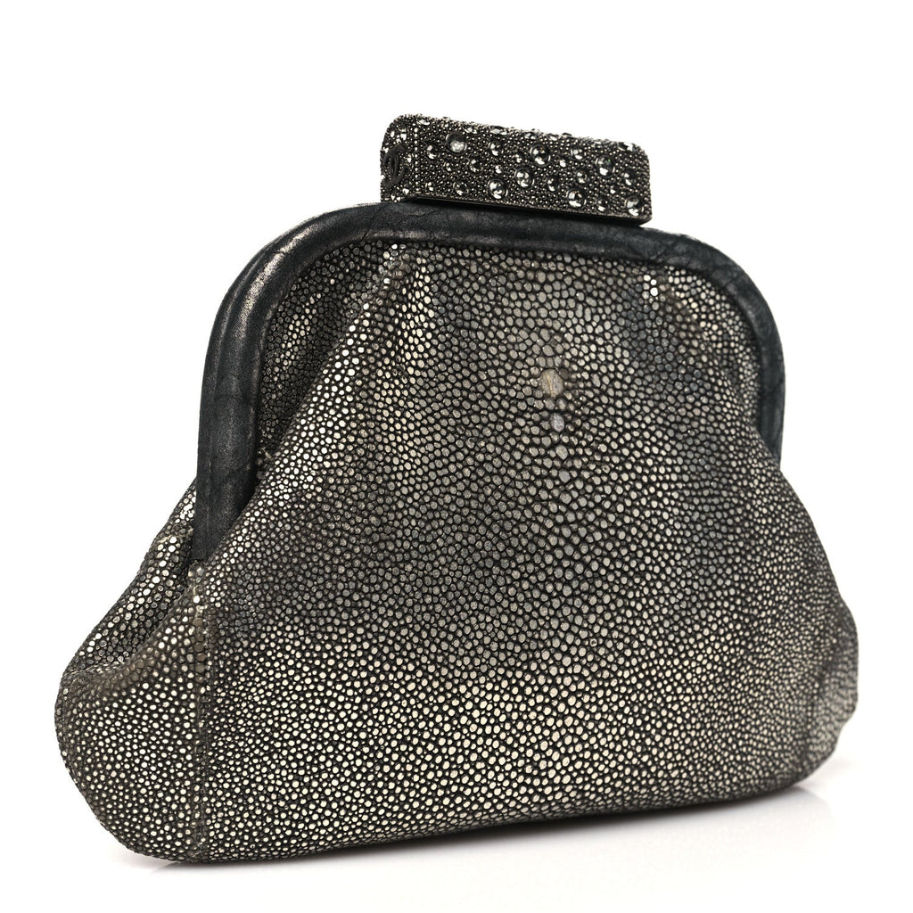 Chanel Stingray Degrade Frame Clutch Silver