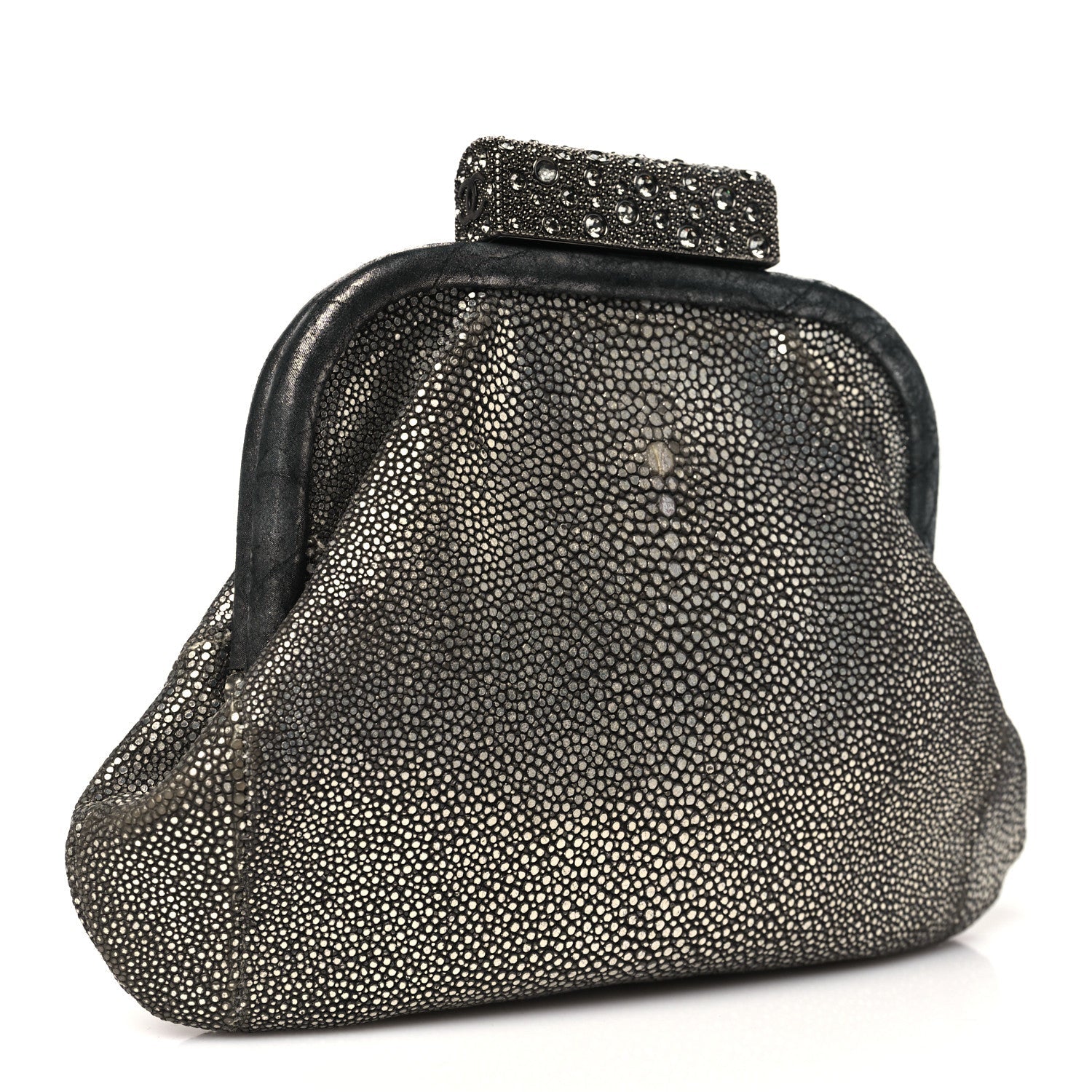Chanel Stingray Degrade Frame Clutch Silver
