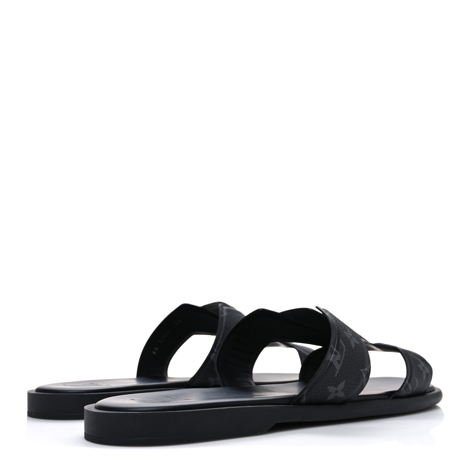 Louis Vuitton Monogram Eclipse Calfskin Mens LV Oasis Mules 12 Black