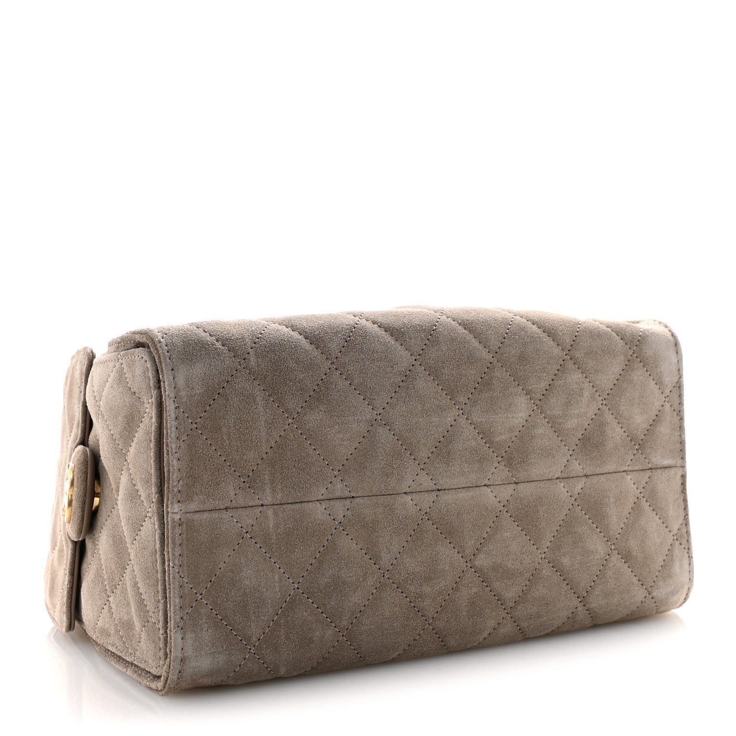 Chanel Suede Quilted Small Chanel 25 Handbag Dark Grey