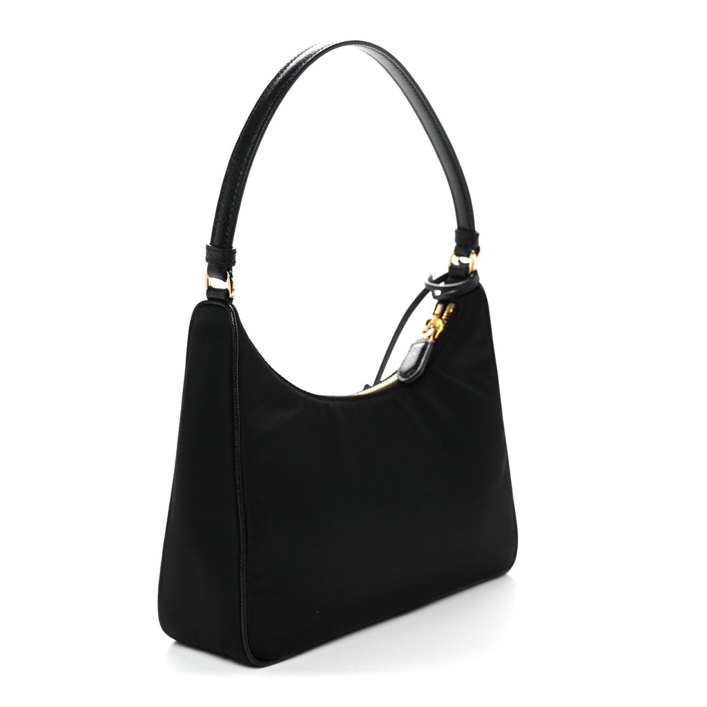 Prada Tessuto Nylon Saffiano Mini Re-Edition 2005 Bag Black