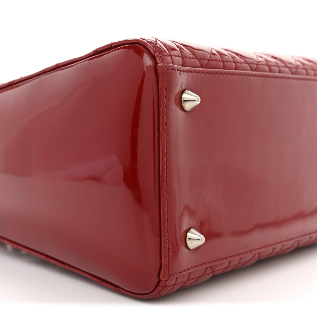 Christian Dior Patent Cannage Medium Lady Dior Red
