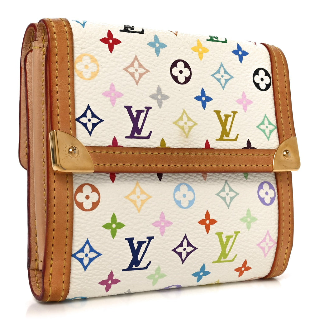 Louis Vuitton Monogram Multicolor Porte-Monnaie Billets Wallet White