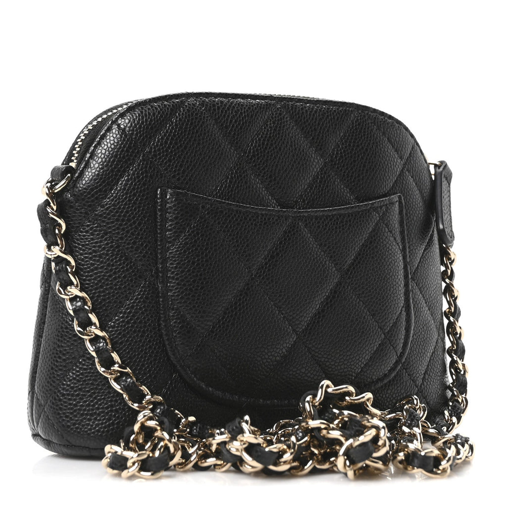 Chanel Caviar Quilted Classic Clutch With Chain Black