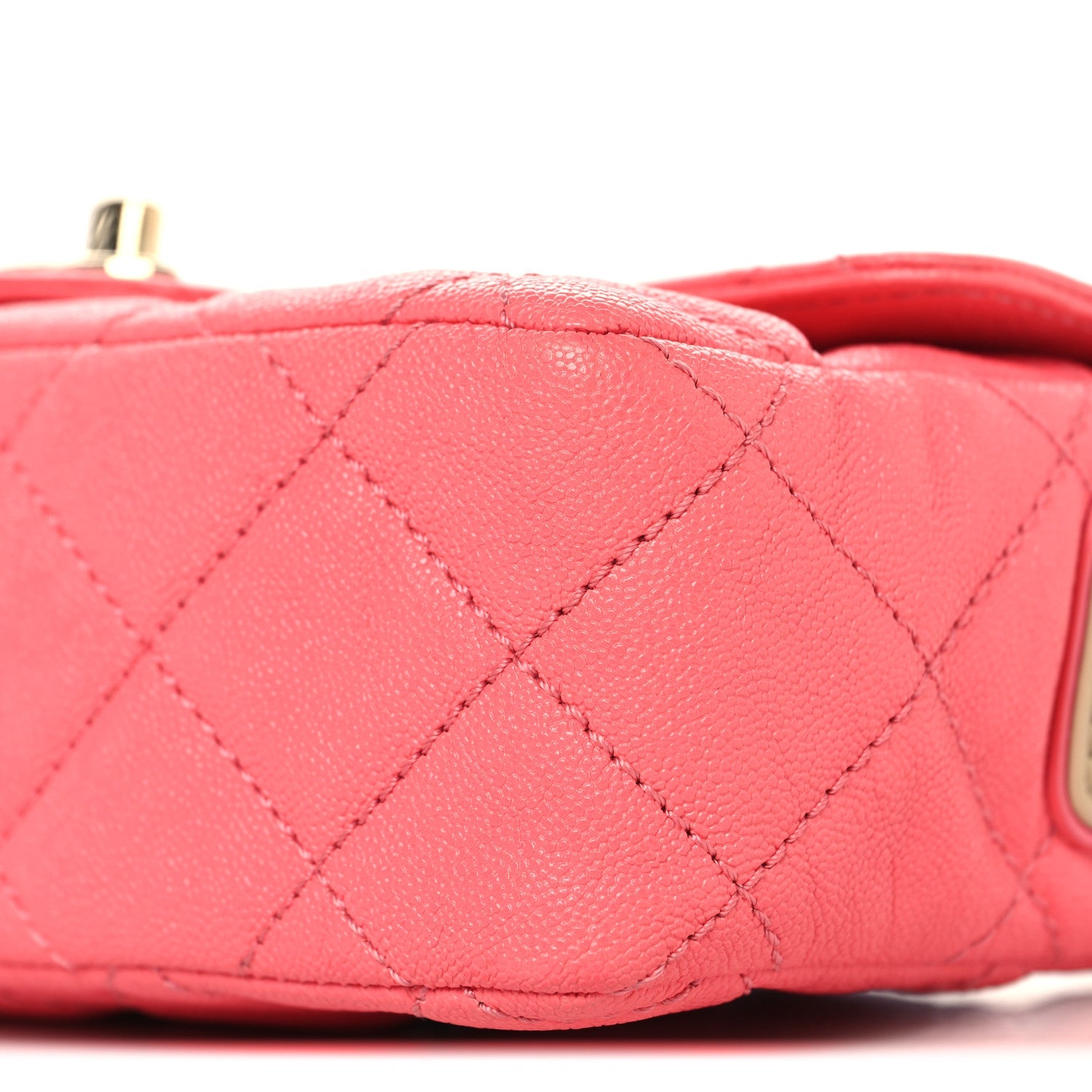Chanel Iridescent Caviar Quilted Mini Flap With Thick Strap Pink Beige