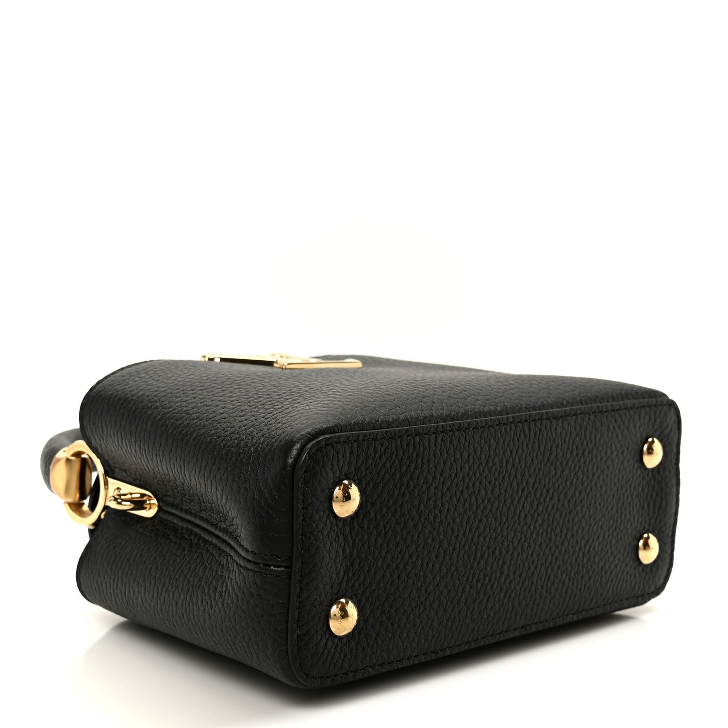 Louis Vuitton Taurillon Embellished Flower Handle Capucines Mini Black