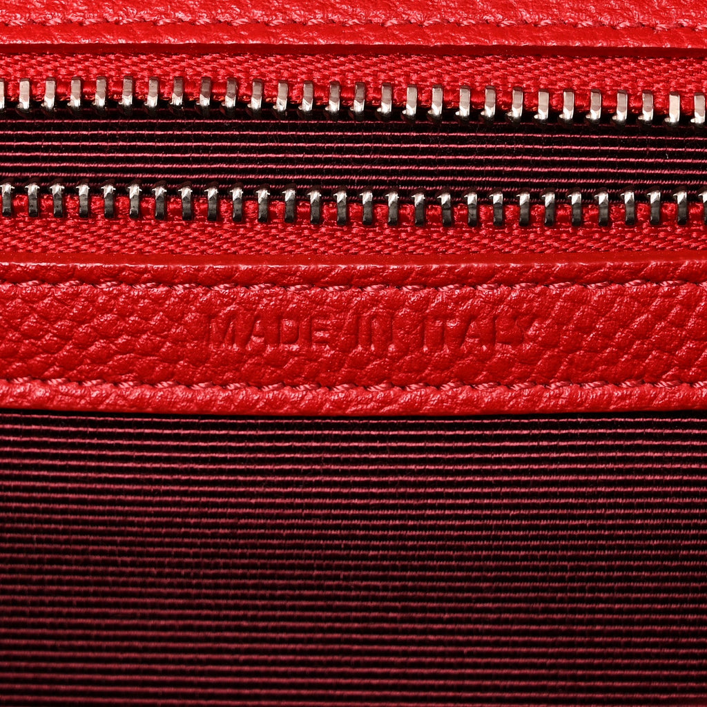Christian Dior Grained Calfskin Small Diorama Flap Bag Red