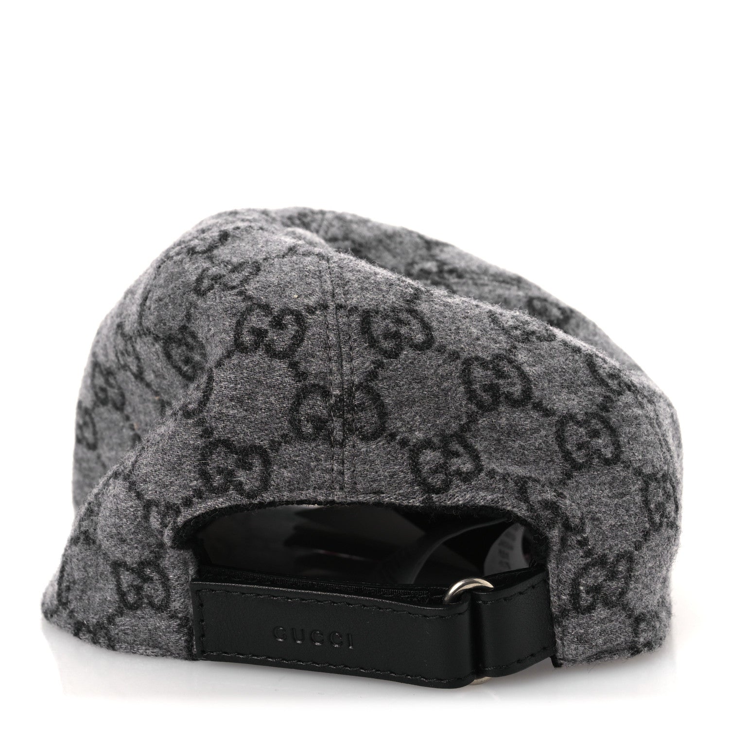 Gucci Covered Wool GG Monogram Baseball Hat L Grey Dark Grey Black