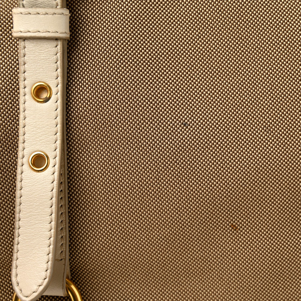 Prada Jacquard Logo Tote Corda Talco