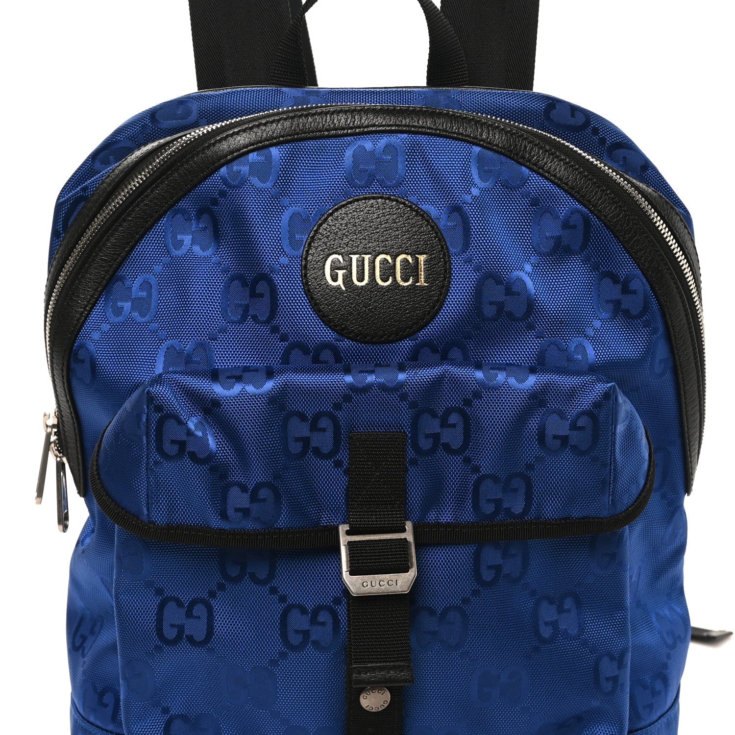 Gucci Econyl Nylon Monogram Off The Grid Backpack Guilted Blue Black