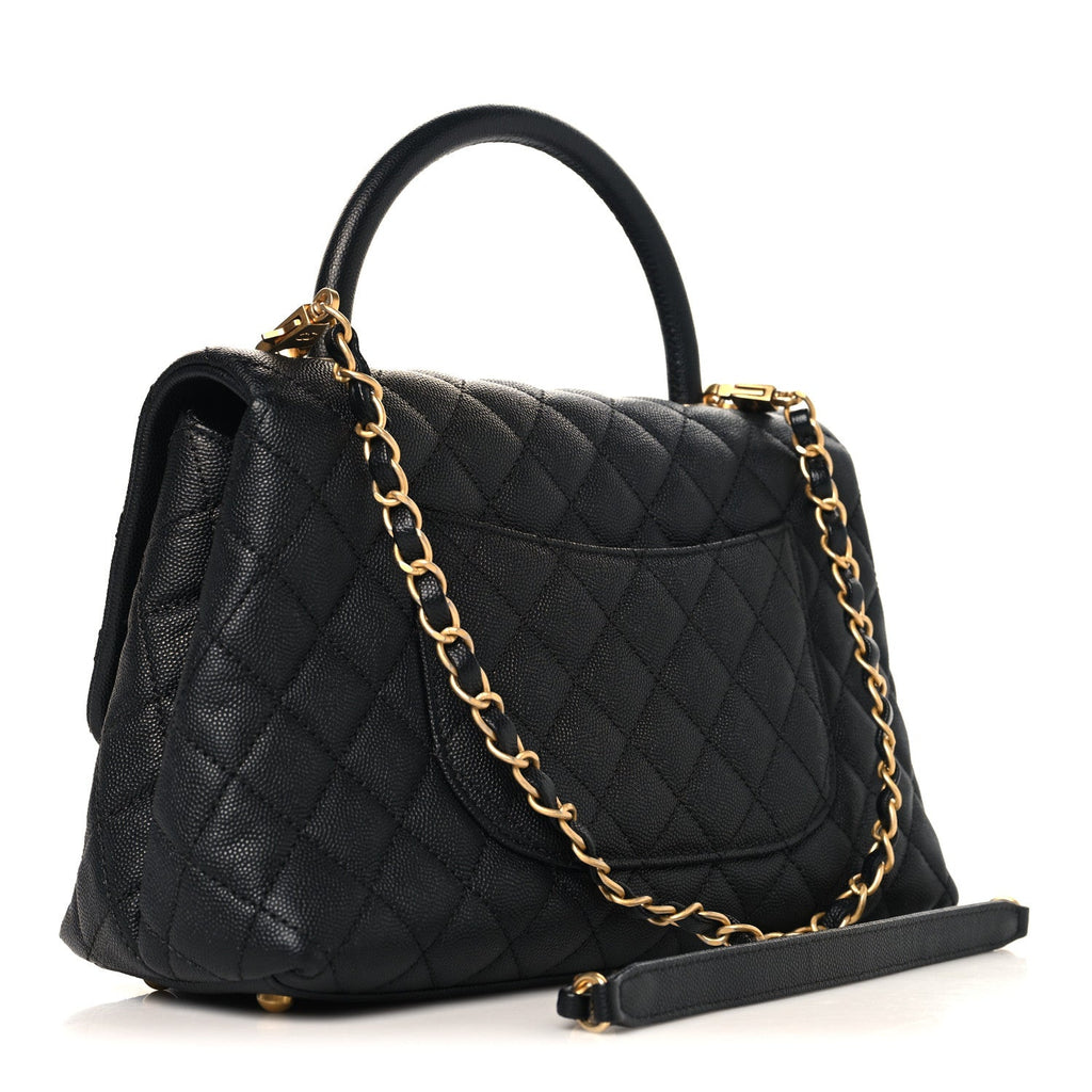 Chanel Caviar Quilted Small Coco Handle Flap Black