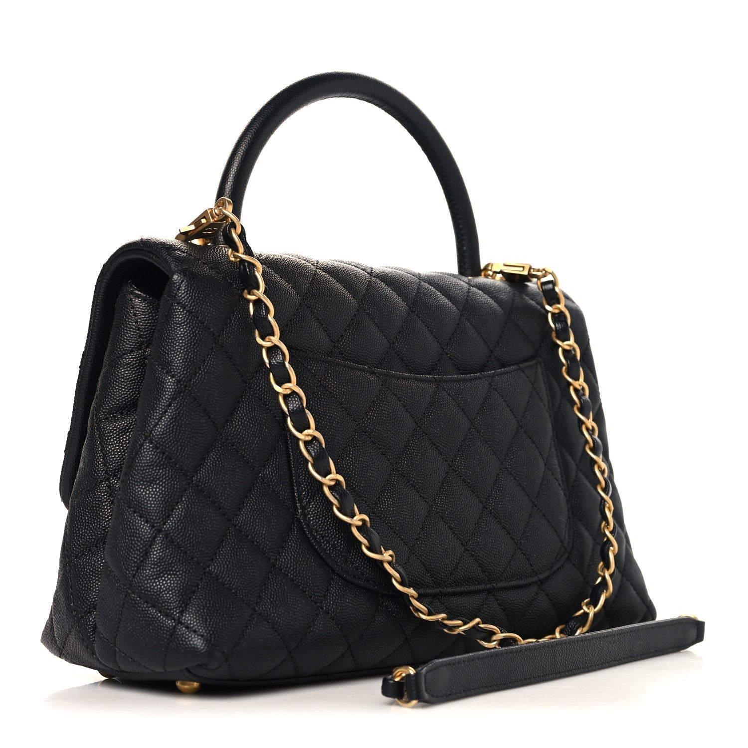 Chanel Caviar Quilted Small Coco Handle Flap Black