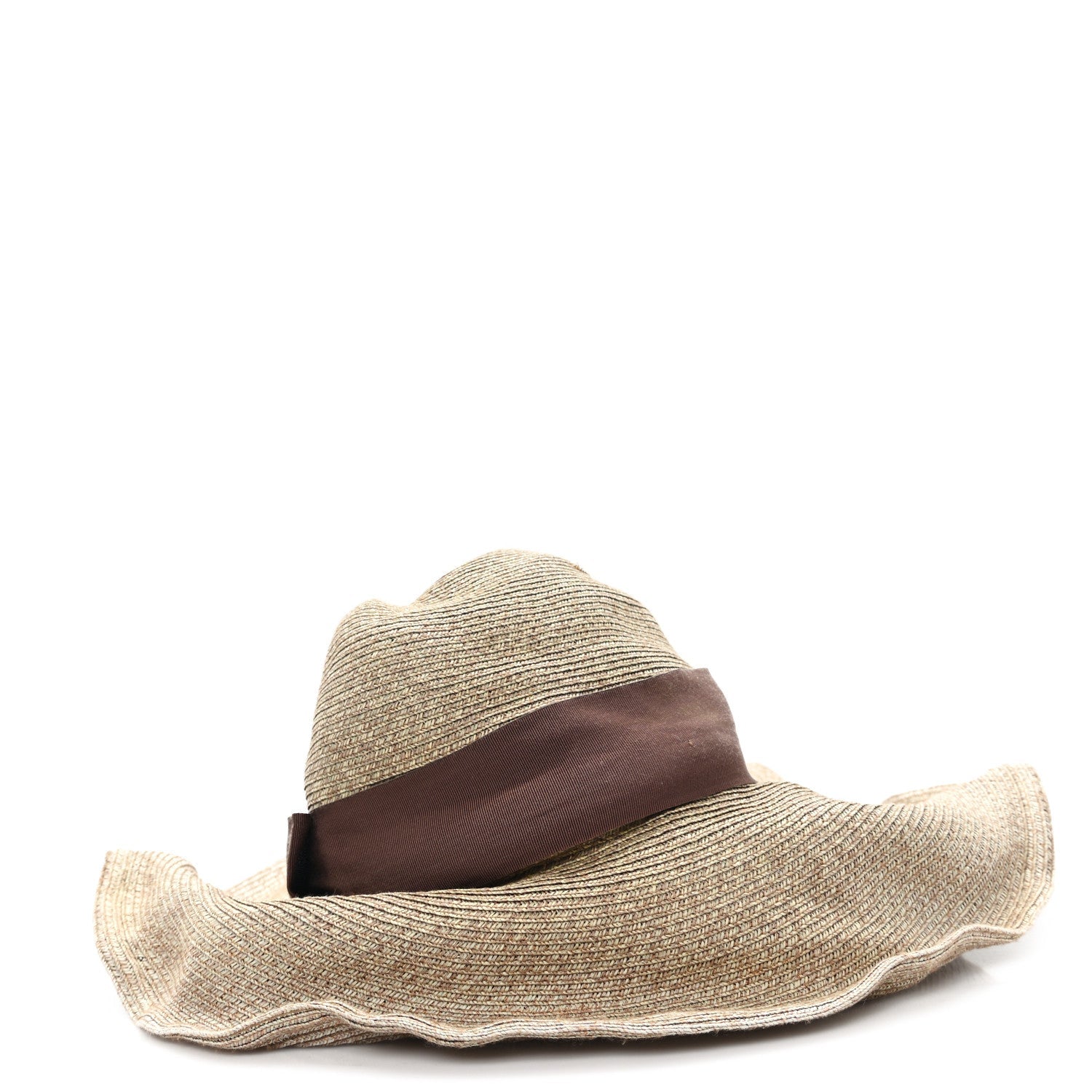Gucci Paper Blend Wide Brim Hat S Brown