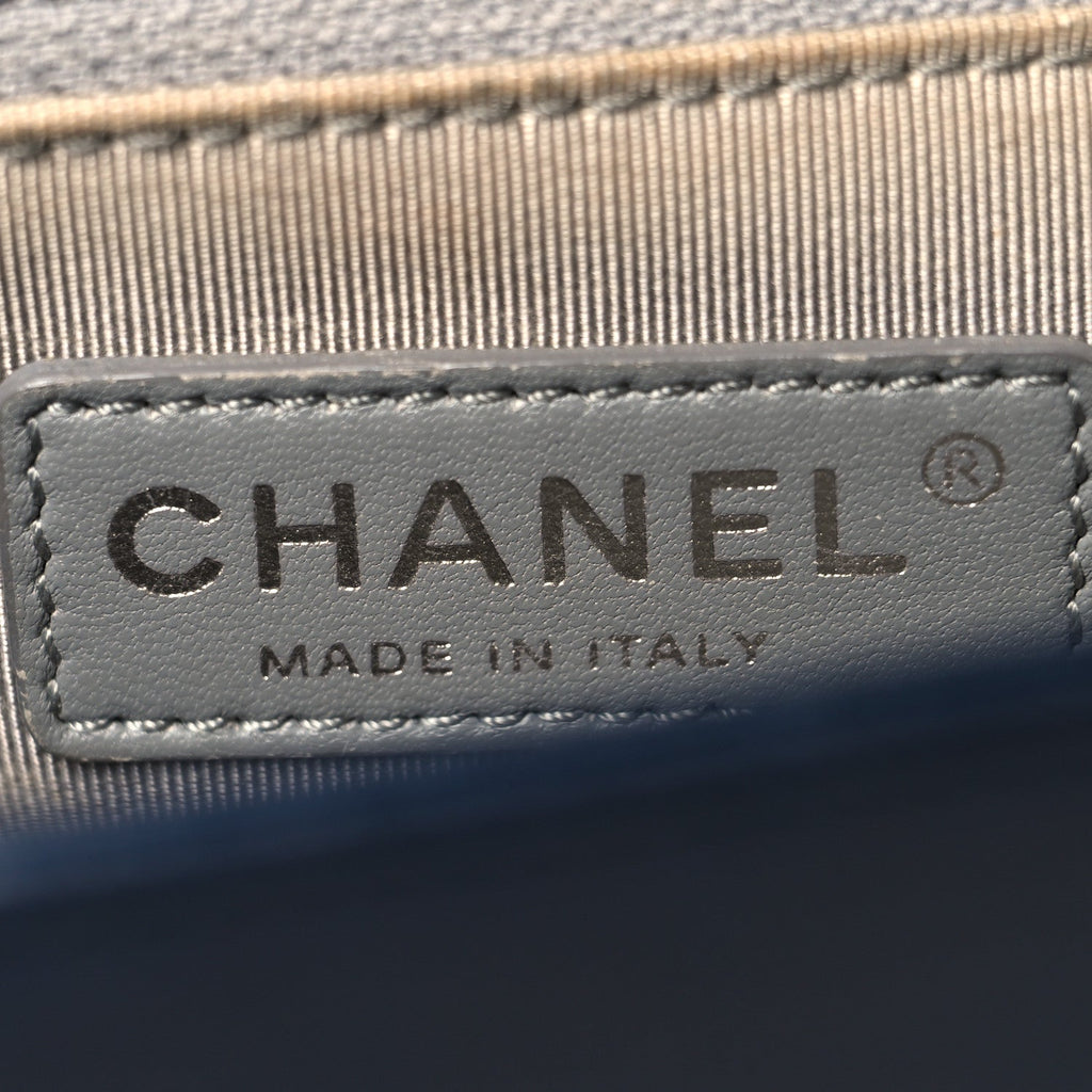 Chanel Calfskin Quilted Double Stitch New Medium Boy Flap Navy Blue