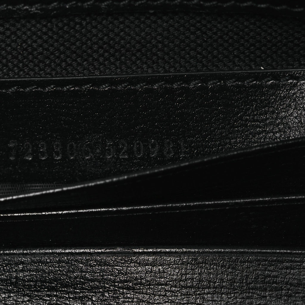 Gucci GG Supreme Monogram Azalea Calfskin Small Retro Interlocking G Wristlet Messenger Bag Black
