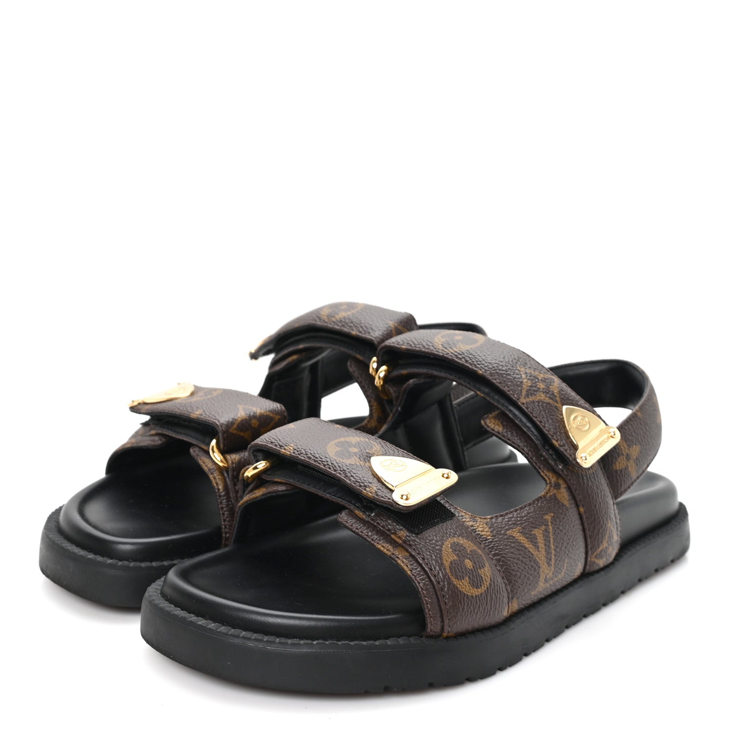 Louis Vuitton Monogram LV Sunset Comfort Flat Sandals 36 Cacao Brown