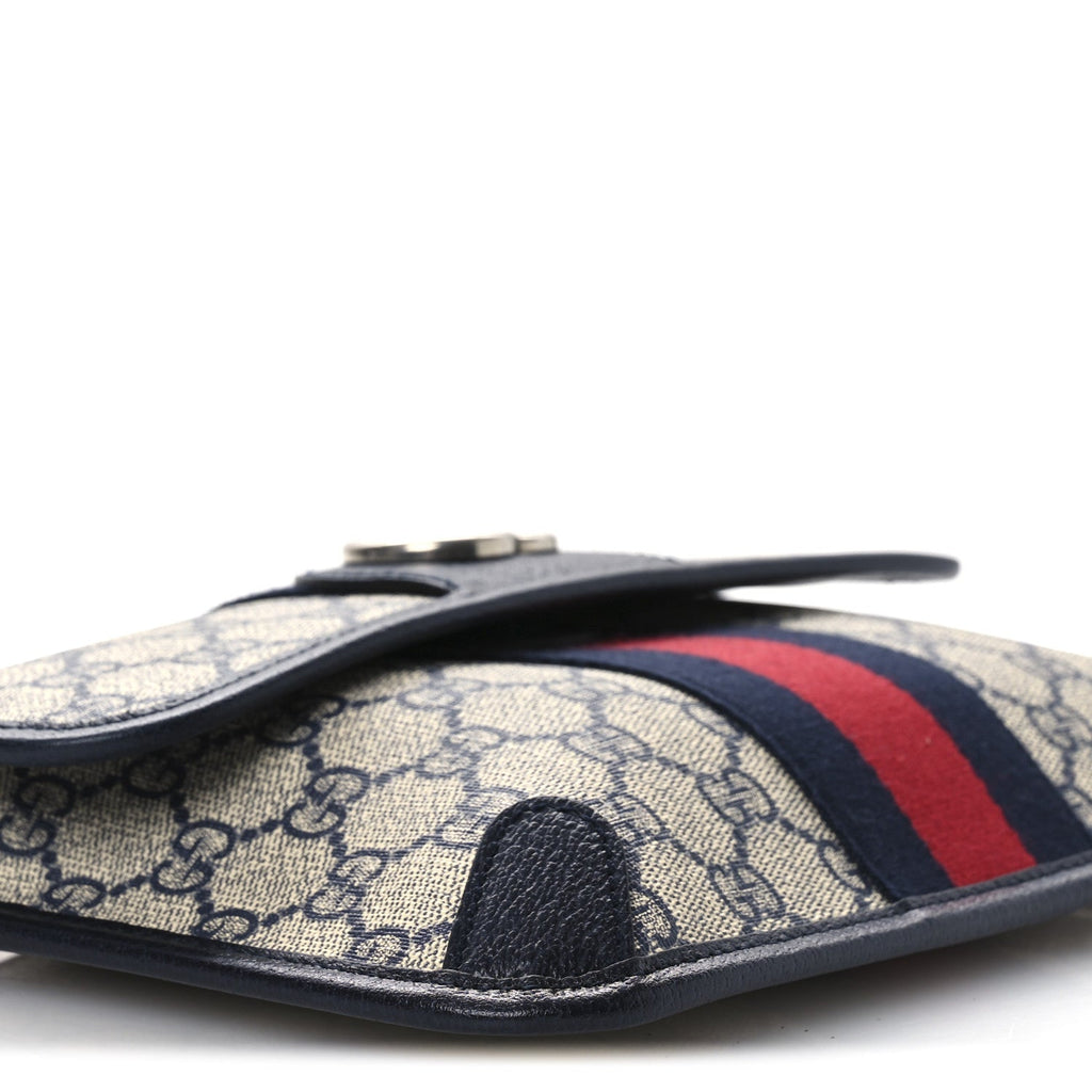 Gucci GG Supreme Monogram Web Small Ophidia Belt Bag 80 32 Beige Navy