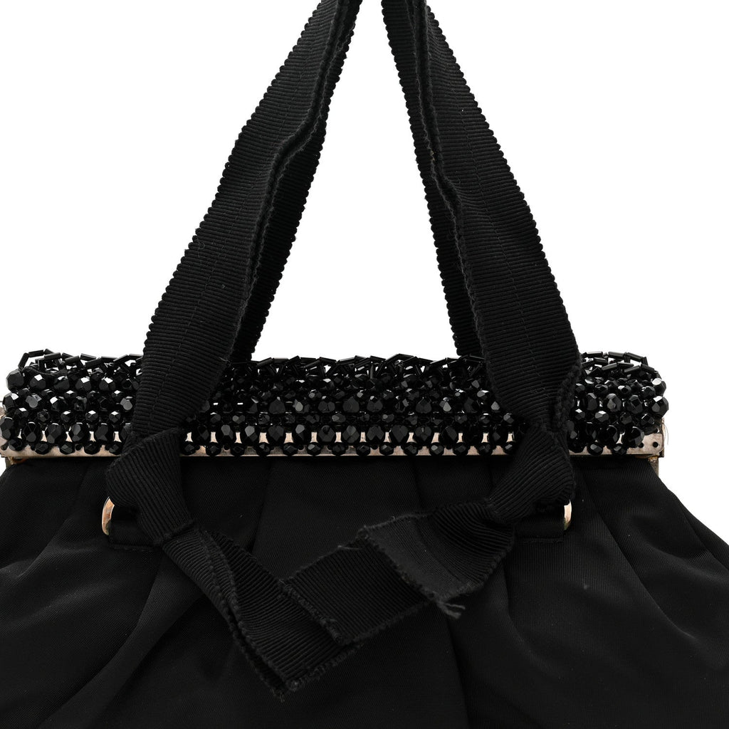 Prada Tessuto Nylon Bead Evening Bag Black