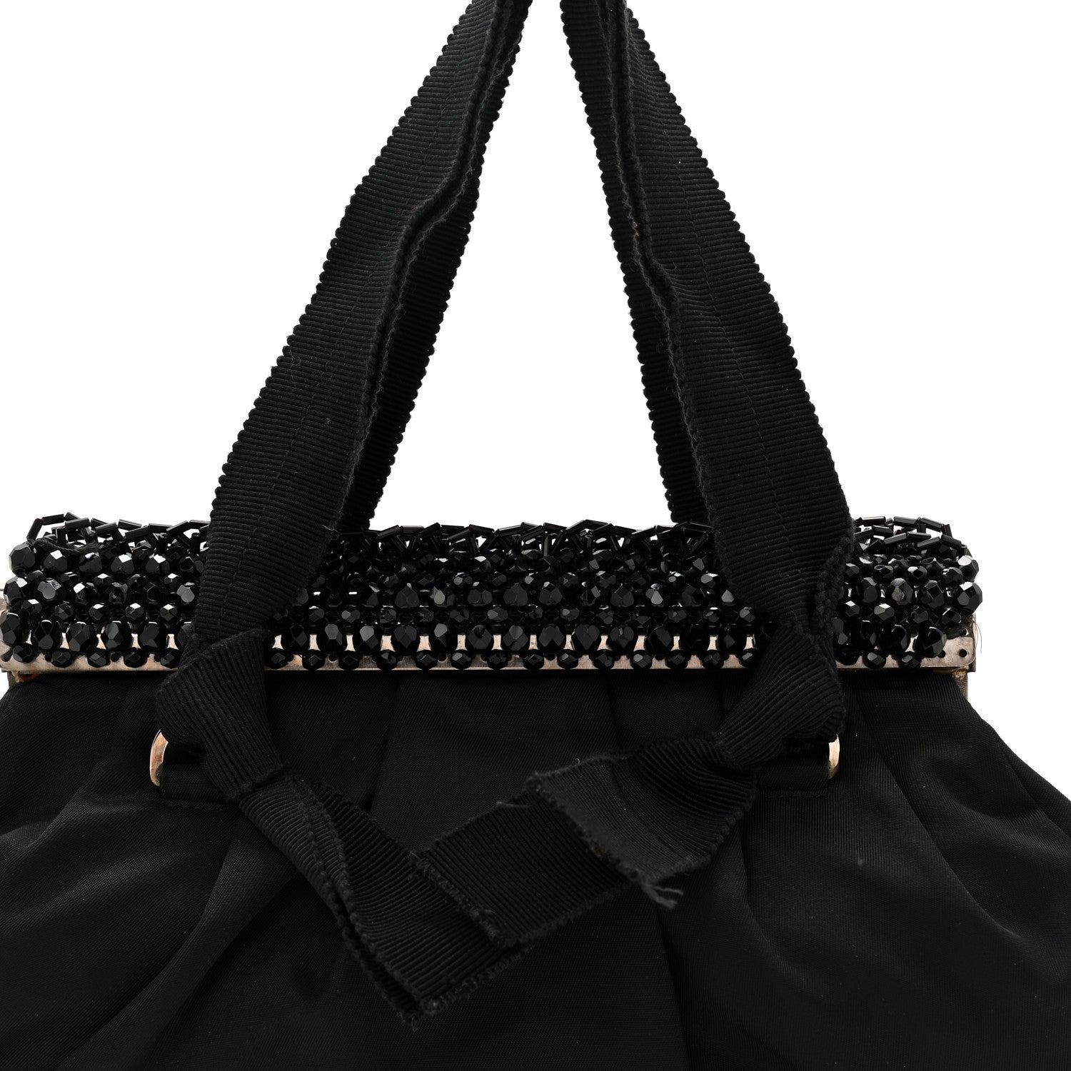 Prada Tessuto Nylon Bead Evening Bag Black