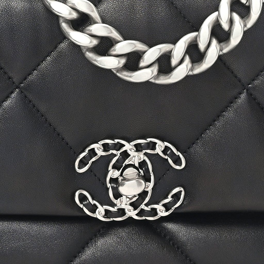 Chanel Lambskin Quilted Medium Chanel 19 Flap Black