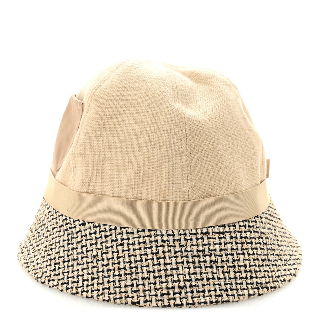 Chanel Tweed Bucket Hat 57 Beige