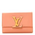 Louis Vuitton Taurillon Capucines Compact Maxi Wallet Apricot Orange