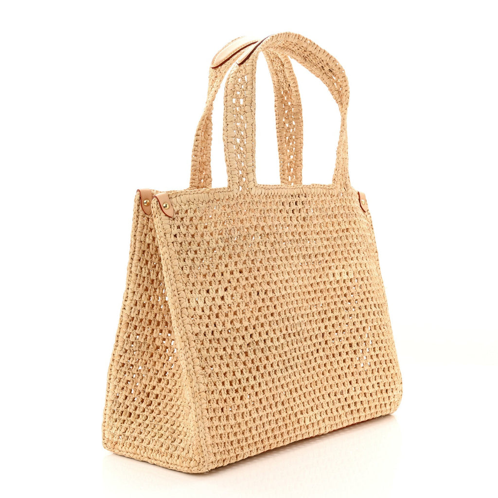 Louis Vuitton Raffia Calfskin By The Pool OnTheGo MM Natural