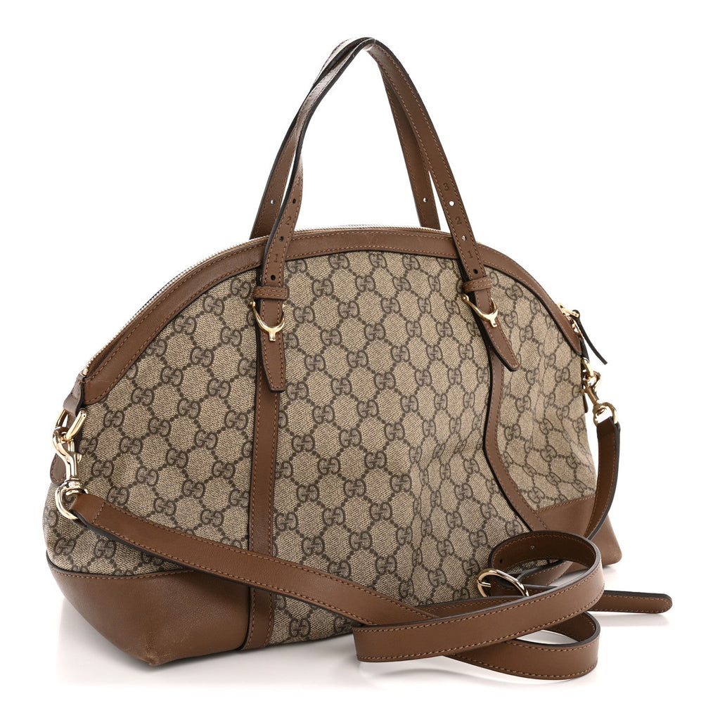 Gucci GG Supreme Monogram Medium Nice Top Handle Dome Bag Brown