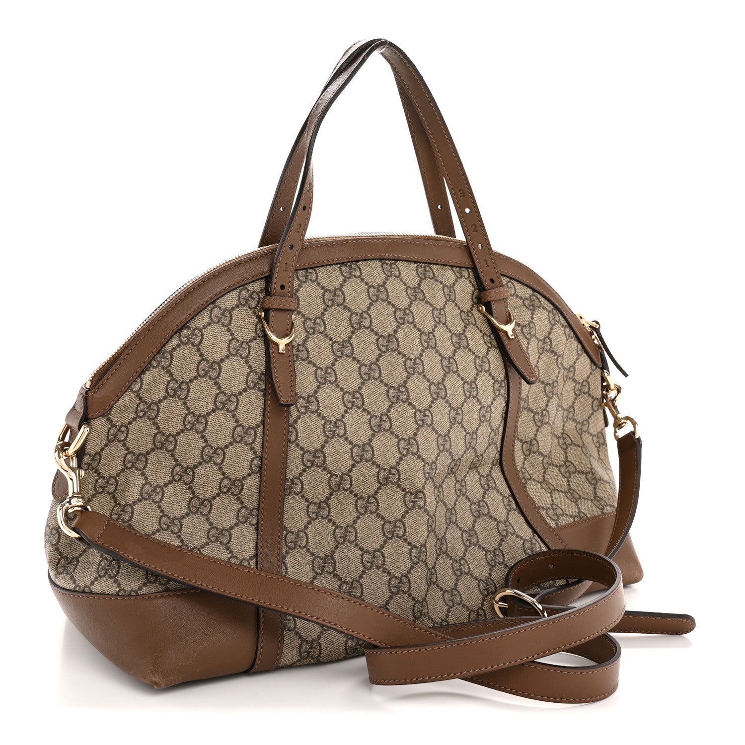 Gucci GG Supreme Monogram Medium Nice Top Handle Dome Bag Brown