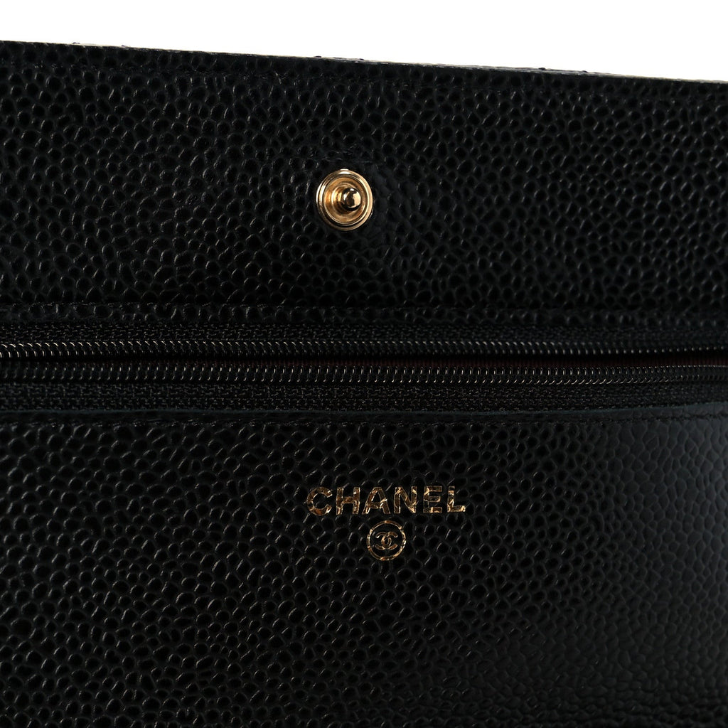 Chanel Caviar Quilted Wallet On Chain WOC Black