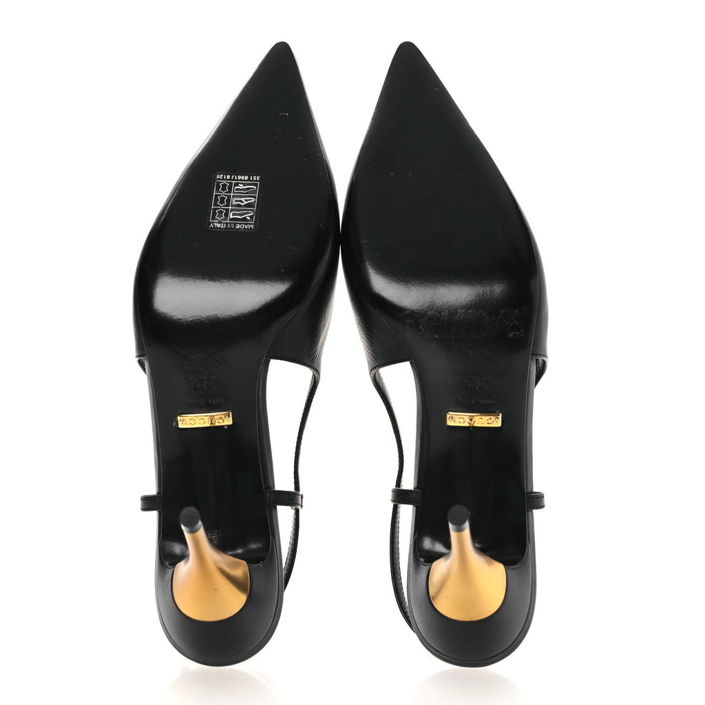 Gucci Calfskin Slingback Pumps 36.5 Black