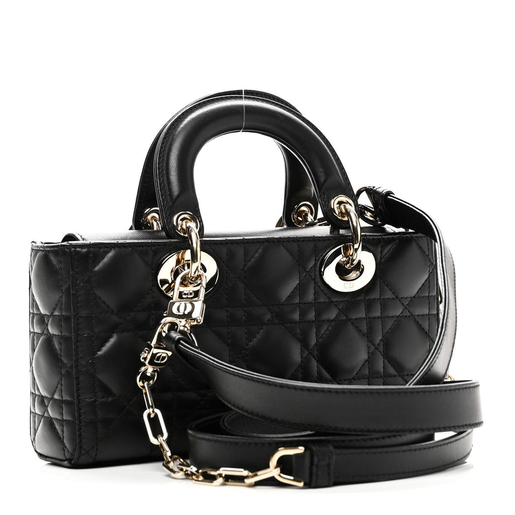 Christian Dior Lambskin Cannage Small Lady D-Joy Black