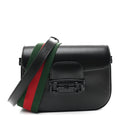 Gucci Azalea Calfskin Web Monochrome Small Horsebit 1955 Shoulder Bag Black