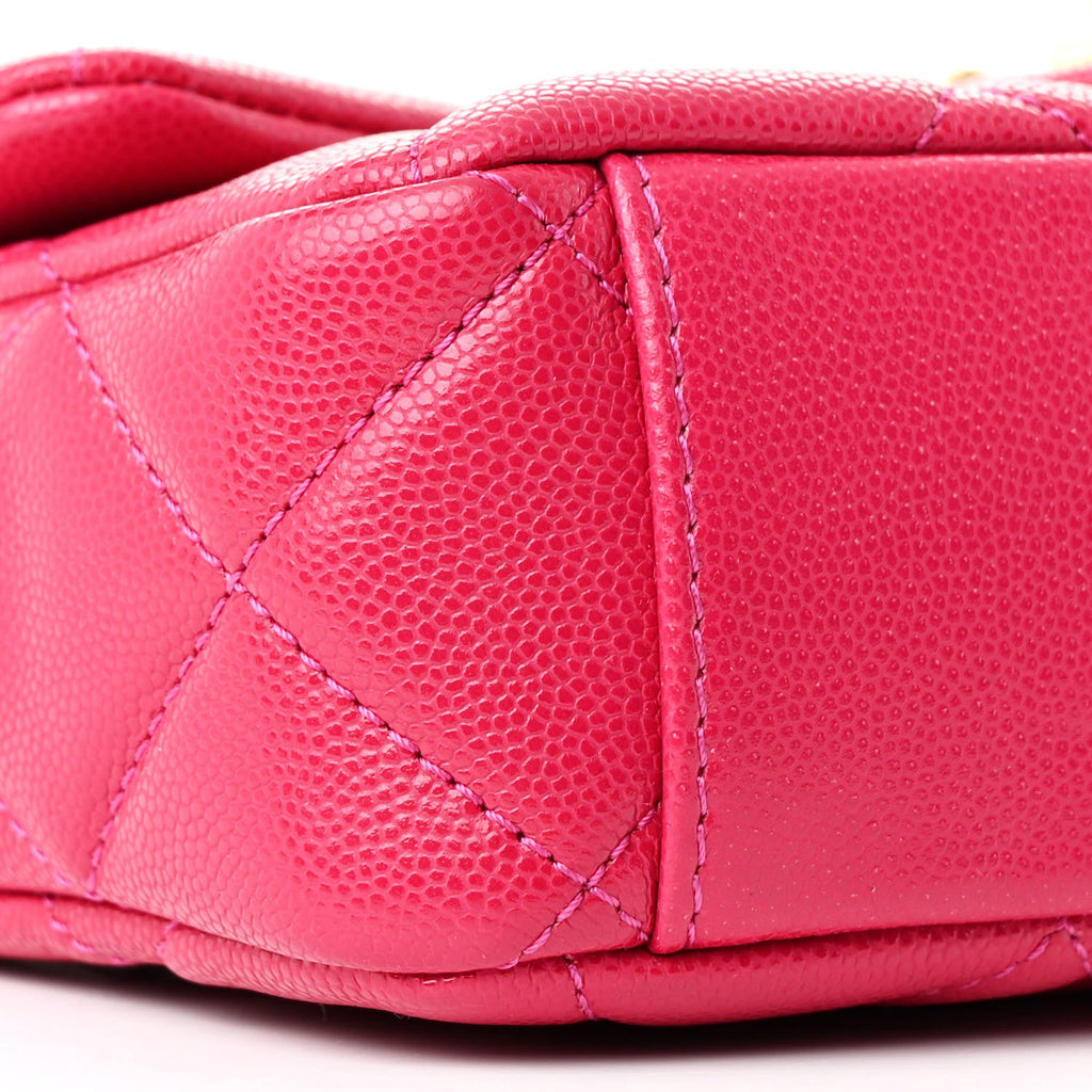Chanel Caviar Quilted Small Twist Your Buttons Flap Fuchsia