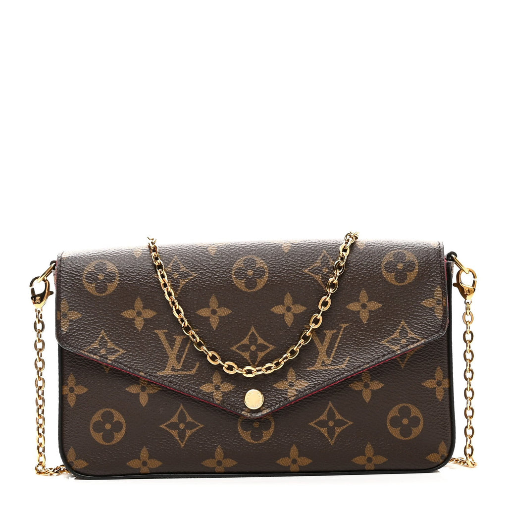 Louis Vuitton Monogram Pochette Felicie Chain Wallet Fuchsia