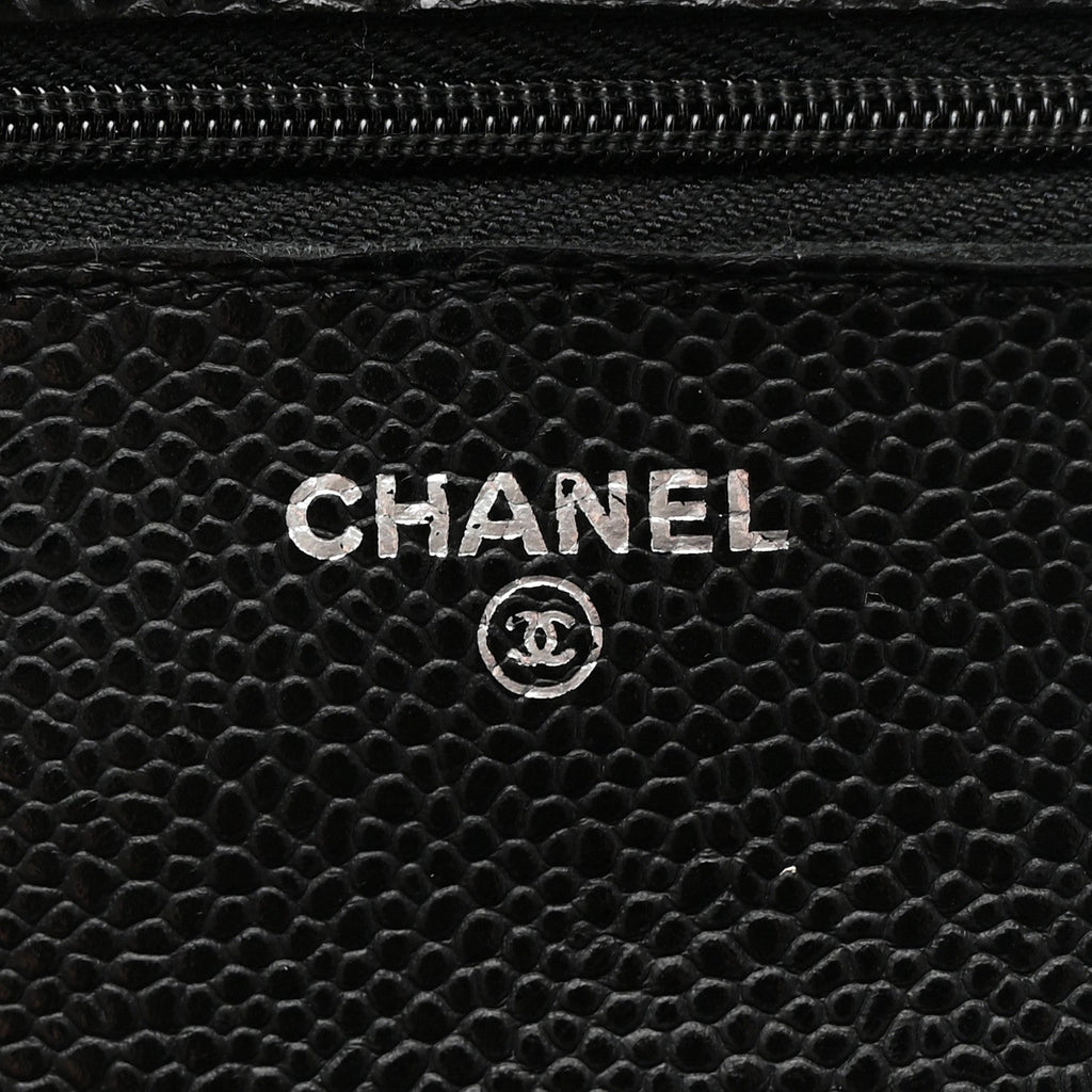 Chanel Caviar Quilted Wallet on Chain WOC Black
