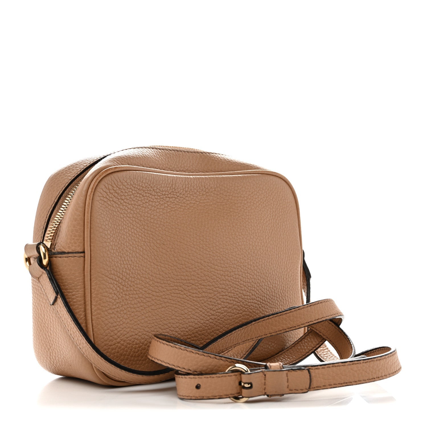 Gucci Pebbled Calfskin Small Soho Disco Bag Camelia