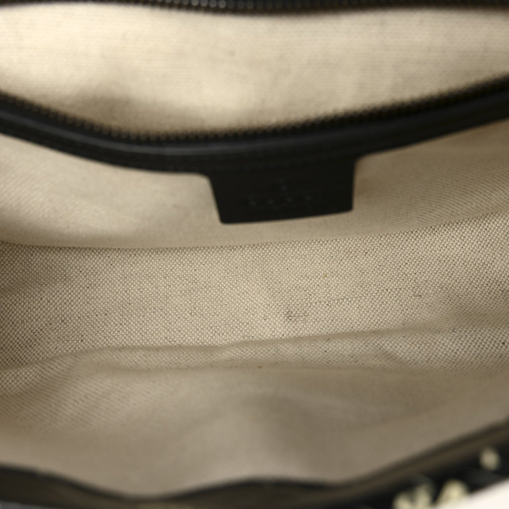 Gucci X BALENCIAGA Calfskin Matelasse Logo Print Small GG Marmont Shoulder Bag Black