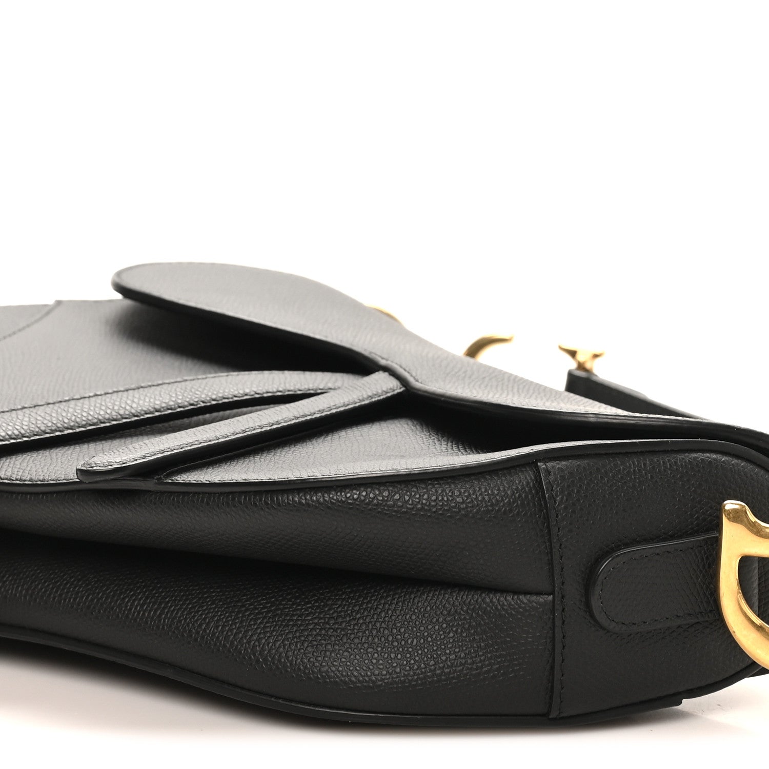 Christian Dior Grained Calfskin Saddle Bag Black